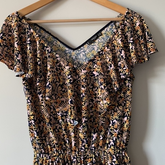 Mango Floral Boho Frill  Neckline Romper Size XXS - Picture 4 of 17